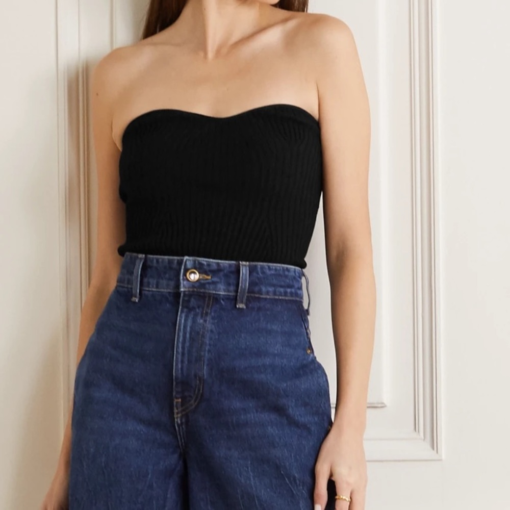 Equipment Ribbed Black Knit top